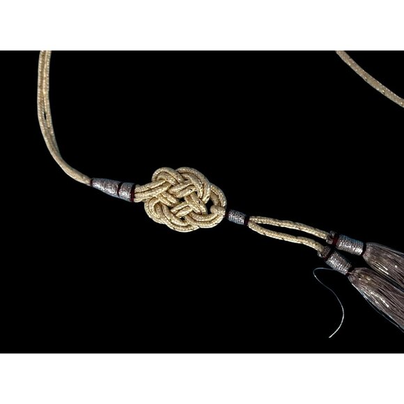 Gold tone Kundan style Indian Necklace With Multicolor faux Gemstones & Pearls T - Picture 5 of 9